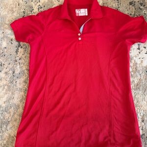 Red Short Sleeve Chick Fil A Oobe Polo Shirt medium